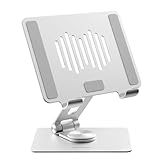 MOMAX iPad Holder for Desk, 360 iPad Swivel Stand with Rotating Base, 12.9 inches Adjustable iPad Stand Compatible with iPad Pro,Air,Mini and More, Portable Tablet Stand Fold Stand for Drawing Kitchen