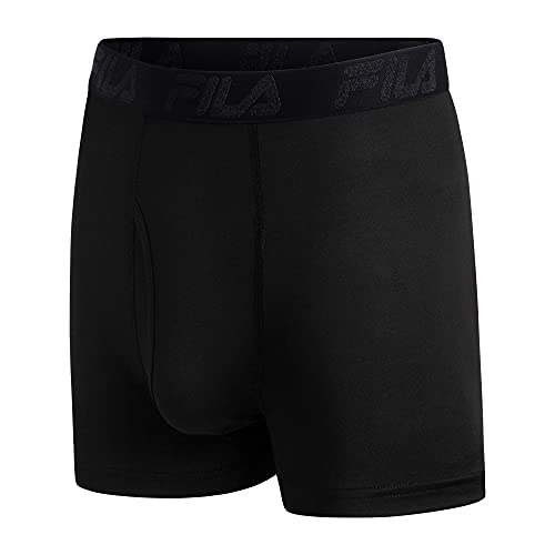 Fila Men's 4" Trunk Front Fly, 90% Polyester 10% Spandex, 4-Pack3