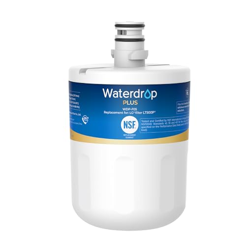 Waterdrop Plus 5231JA2002A NSF 401&53 Refrigerator Water Filter, Reduce PFAS, Replacement for LG® LT500P®, ADQ72910911, ADQ72910901, Kenmore 9890, GEN11042FR-08 (Package May Vary)