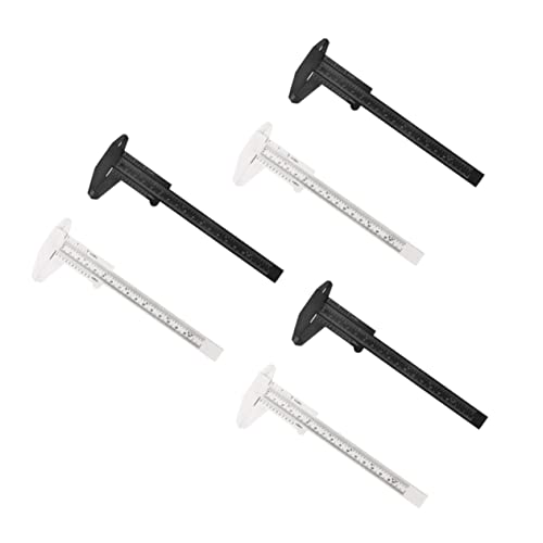 TIDTALEO 6pcs Plastic Mini Caliper Metric Portable Sliding Pocket Caliper Ruler Gauge Micrometer Measuring Tool