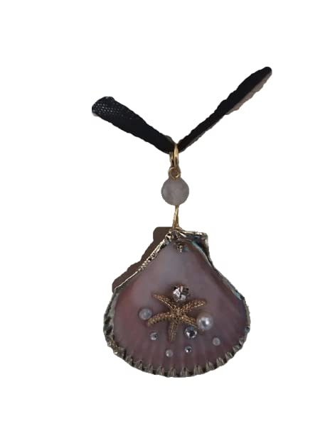 Pendentif coquillage strass en quartz rose véritable raffiné