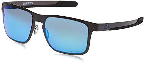 Oakley Men's OO4123 Holbrook Metal Square Sunglasses, Matte Gunmetal/Prizm Sapphire Iridium Polarized, 55 mm