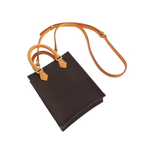 Image of Genuine Vachetta Leather Shoulder Bag Strap Crossbody Replacement Adjustable for Speedy Handbag or Purse(Deep Beeswax-Width:0.59in&Adjustable Length:39.4-47.2in)
