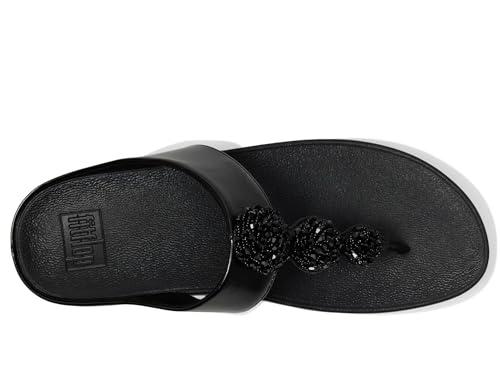 Image of FitFlop Fino Beadie-Button Metallic Toe-Post Sandals