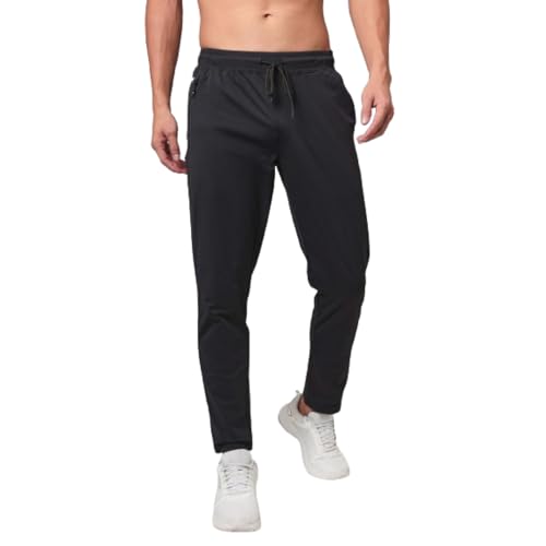 Image of TECHNOSPORT Men's Regular Fit Mid Rise Solid Plus Size Trackpants with Quick Dry, Anti Microbial, SPF50+ for Regular and Sports Use