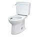TOTO Drake Two-Piece Elongated 1.6 GPF Universal Height TORNADO FLUSH Toilet with CEFIONTECT, Cotton White - CST776CSFG#01