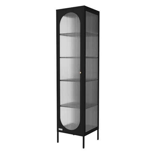 ML-Design Vitrinenschrank 42x175x40 cm, Schwarz, Schmale Vitrine...