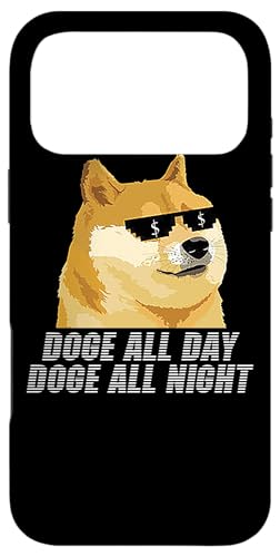 Doge All Day Doge All Night Dogecoin スマホケース iPhone 17 Pro Max 用