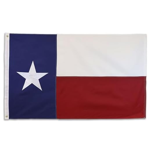 Grace Alley TEXAS Flag 3x5, Quality Embroidered Lone Star, Sewn Stripes, Fade Resistant, Long Lasting Outdoor Durability, Texas State Flag, Made in USA