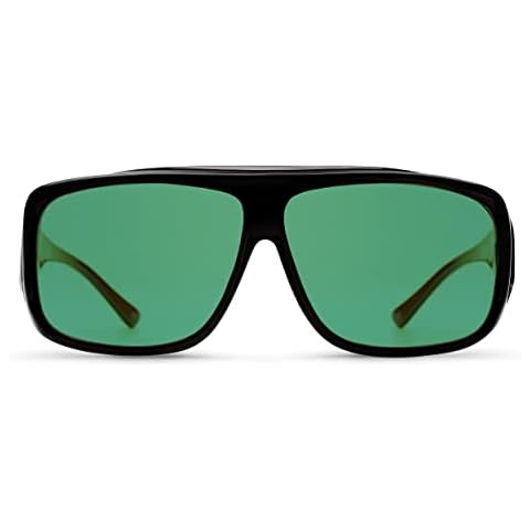 MigraLens OverView Fit-Over Glasses for Migraine Relief | Large | Outdoors and Computer Screens | Unisex | Green Lenses Cover