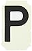 Brady 5050-P Gothic Quik-Align 2" Height, 1-1/4" Width, B-933 Vinyl, Black Color Letter, Legend "P" (Pack Of 10)