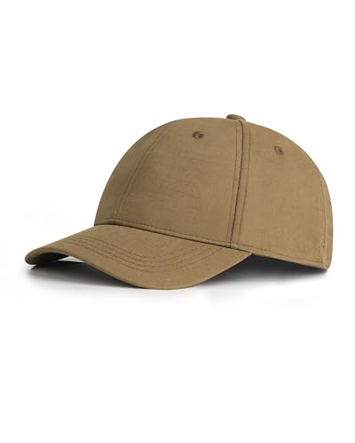 Image of Zylioo XL XXL Linen Baseball Cap for Big Heads, Structured Dad Hat | Roomy XL-XXL Fit-Firm front panels and rear closure give larger head shapes a secure feel without tight pressure.