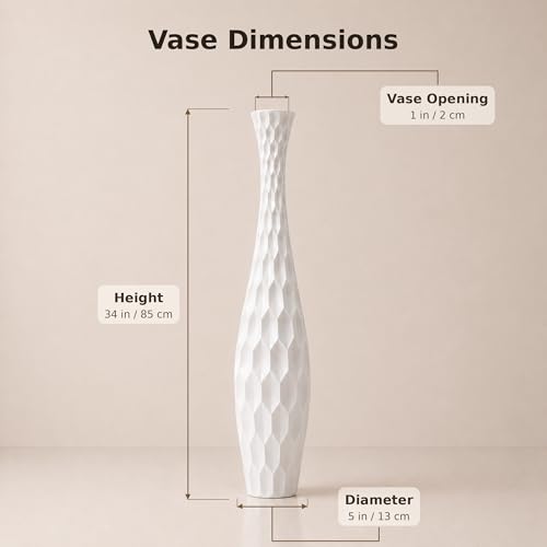 Image of Leewadee Large Floor Vase 34 inches Mango Wood for Pampas Grass, Dried Flowers