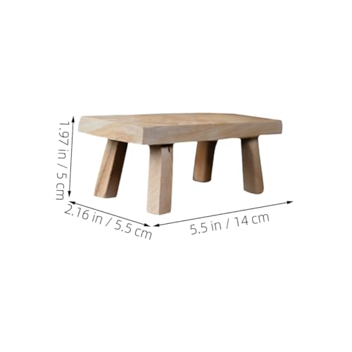 Taburete de Madera Minimalista Versátil y Soporte de Escritorio Natural 4