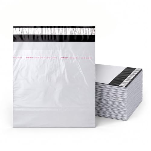 Image of BonKaso 14x18 Inch Poly Courier Bags with POD | 55 Micron Tamper-Proof Self-Sealing Packaging Envelopes for Secure Shipping, Delivery & E-commerce Use - Waterproof - Pack of 100