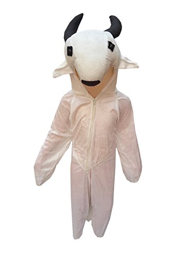 Image of Kaku Fancy Dresses Fleece Cow Farm Animal Costume For Kids - Black & White, 3-4 Years | Animal Fancy Dress For Boys & Girls