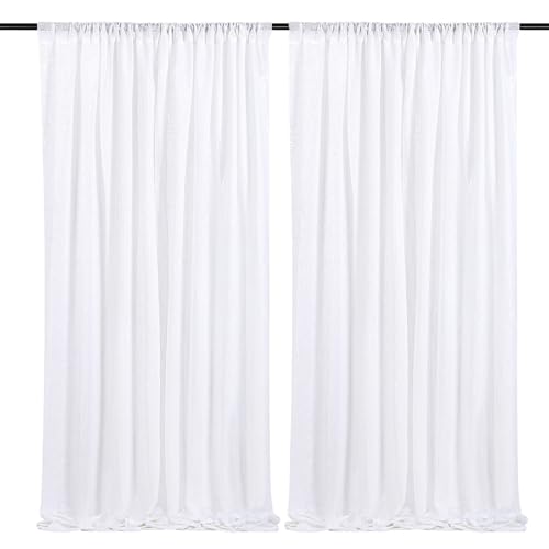Image of Party Backdrop Curtains 2 Panels 4ftx8ft White Sequin Photo Backdrop Glitter Fabric for Wedding Birthday Party Background Drapes Christmas Decorations