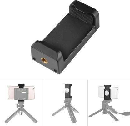 Image of Zety Universal Monopod Holder Clip for Mobile Camera Holder and Tripod Mount Holder- Black (Pack of 1)
