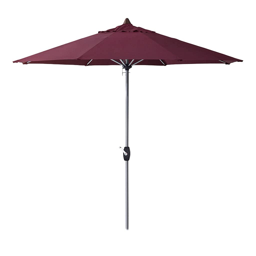 WDSOPK Outdoor Umbrella,250cm Sun Protection Waterproof Aluminium Pole Parasol with Crank,Garden for Patio Beach Pool Umbrellas(Red-A)