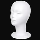 Caractéristiques : hauteur de 29 cm, tour de tête de 52 cm, diamètre inférieur de 16,5 cm. La tête coiffante en mousse dispose d'un trou de serrage au bas qui s'adapte parfaitement aux pinces à perruque standard et aux pinces de boîte à perruque, très facile à fixer et à utiliser.