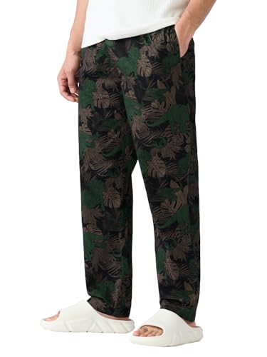 Image of The Souled Store Jurassic World: Escape Men and Boys Black All Over Printed Cotton Regular Fit Pajamas