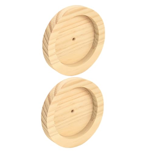HOLIDYOYO 2Pcs Hamster Food Bowl Shape Feeding Dish with Opening Durable Pet Food Feeder for Hamsters Compact Wooden Holder for Easy Use