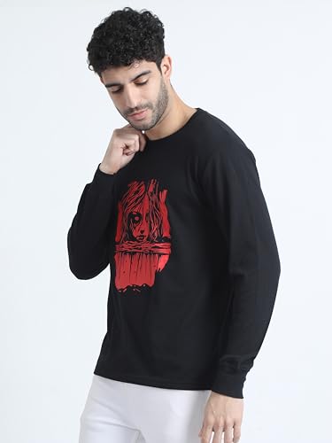 Image of OFFENDERS Mens Exclusive Graphic Printed Round Neck Full Sleeve Premium Tshirt 100% Cotton (Pack of 1)
