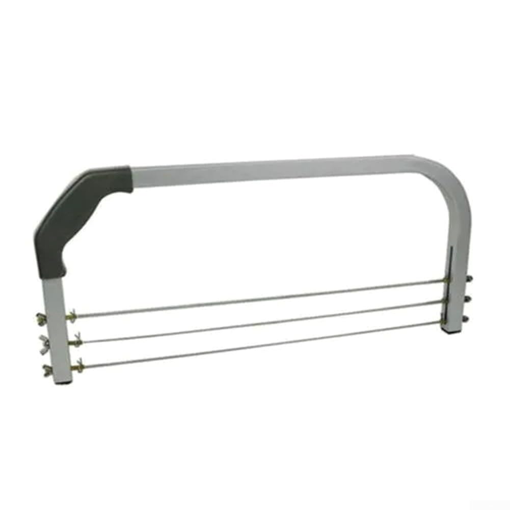 Professional 3-Wire Cake Layer Slicer Leveler Tool with Adjustable Height 10-110mm Aluminum Measuring Guide for Baking Decorating with Comfort Grip Handle