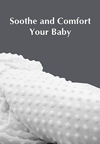 Image of American Baby Company Heavenly Soft Chenille Receiving Blanket 30 inchx40 inch, 2-Layer Minky Dot & Silky Satin, White, Warm for Baby Boys & Girls
