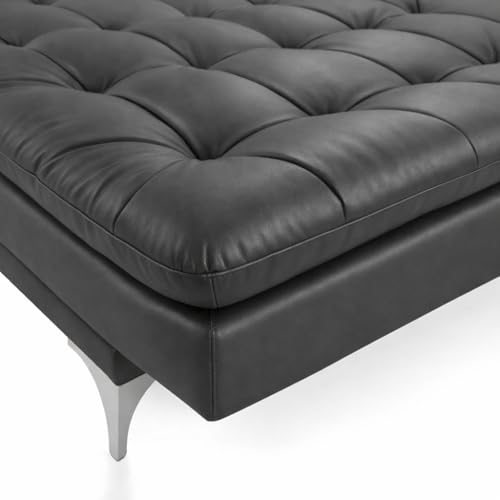 Image of Casaliving Danny 3 Seater Sofa Cum Bed Leatherette Fabric (Dark Grey) with Two Cushions Perfect for |Home Living |Office Room and Guest Room Premium Sofa