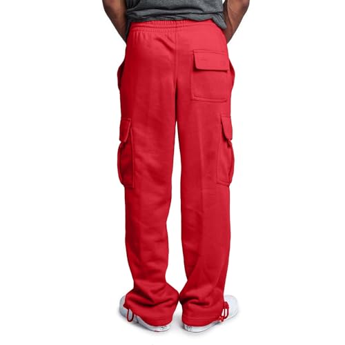DuDubaby Men's Baggy Cargo Sweatpants Plus Size Drawstring Straight Leg Work Pants with Pockets Jogger Hiking Pants2