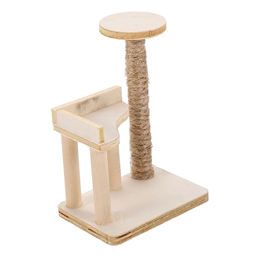 Toyvian Modelo De Árbol De Gato De Madera Muebles Mini Casa De Madera Muebles De Árbol De Gato Mini Adorno De Casa Torre De Escalada De Gatos En Miniatura Mini Casa Árbol De Gato De Madera