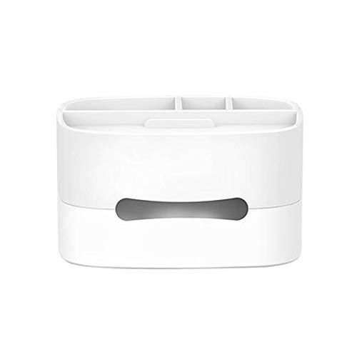 Preisvergleich Produktbild AHI Multifunktionale Taschentuchbox, Schreibtisch-Aufbewahrung, Telefonablage, Fernbedienung, Schreibwaren, Organizer, Home Office weiß