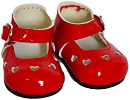 18 Inch Doll Shoes- Red Heart Mary Janes Fits 18 Inch Kennedy and Friends Girl Dolls