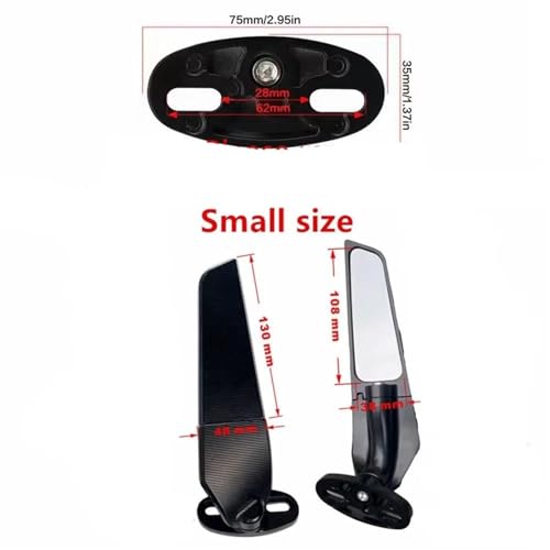 Espejo retrovisor de motocicleta modificado tipo ala de viento ajustable 3