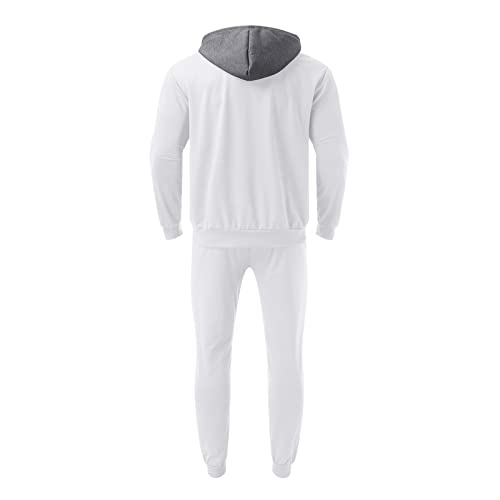 Mens Leather Suit Bag Male Autumn And Winter Suits Long Sleeved Warm Line Color Matching Top Mens Suits Slim Fit Stretch White #TOP2