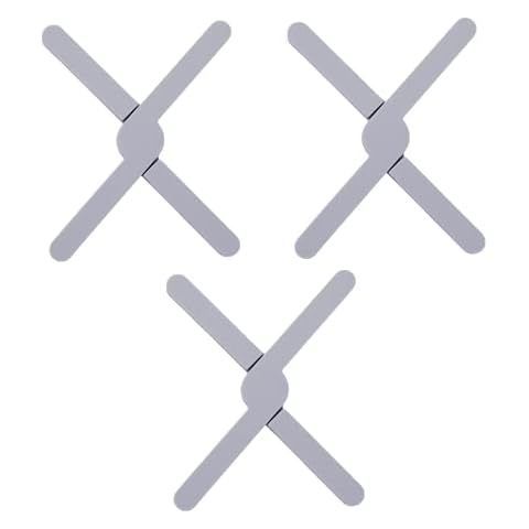 LONGFITE 3 Pack Foldable Silicone Trivets, Non-Slip Thick Heat-Resistant Folding Pad, Expanding Pot Holder, Hot Pad with Collapsible Cross Design Save Much Space, for Kitchen Cooking (Gray) Cover