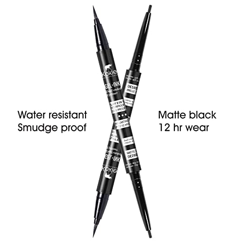 Delineador Gel Kokie Ink Doble Punta Negro Mate miniatura 3