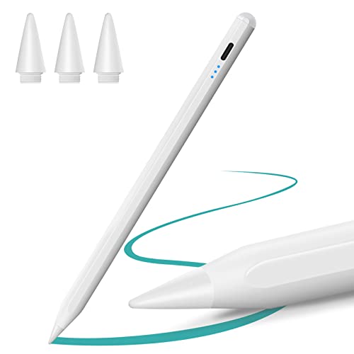 Stylus Pen for iPad with Palm Rejection and Tilt Sensitive, Active Pencil Compatible with (2018 2020 2021) Apple iPad Pro 11/12.9, iPad 10.2 7/8/9th Generation, iPad Air 3rd 4th, iPad Mini 5/6th Gen