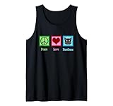 Peace Love Panthers Cool Panther Mascota Camiseta sin Mangas