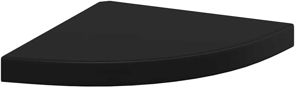 Corner Shelf Set of 4 Black Honeycomb MDF, Metal Medium Floating Wall Shelves for Living Room, Bedroom, Bathroom, Kitchen Organization and Display