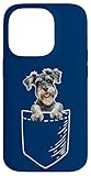funny pocket miniature schnauzer lover custodia per iphone 14 pro