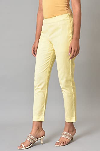 Image of W for Woman Women's Slim Fit Mid Rise Strechable Slim Pants | Trousers