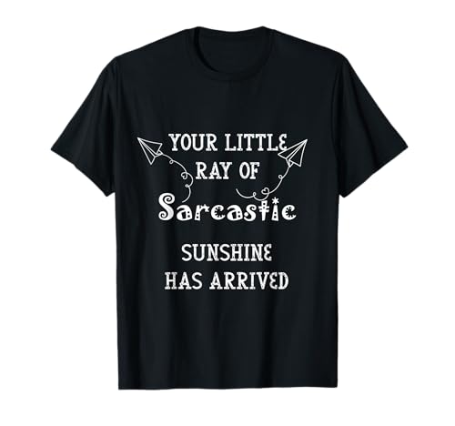 Your Little Ray of Sarcastic Sunshine Has Arrived Funny Humor Sarcastic Quotes Sayings T-Shirt - Black, S