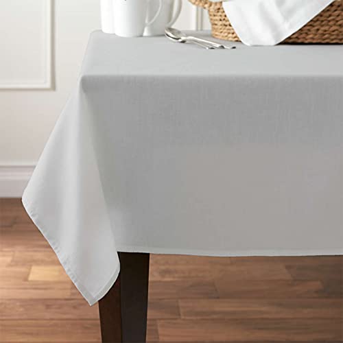Pomp Silver 70" X 120" Premium Polyester Tablecloth | Wrinkle + Stain Resistant Easy Care Fabric | Fits 6Ft Rectangle Table #TOP1