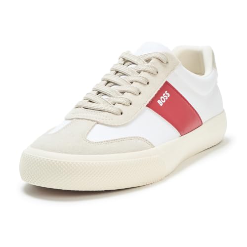 Image of BOSS Men's Aiden Logo Block Leather Low Top Sneakers