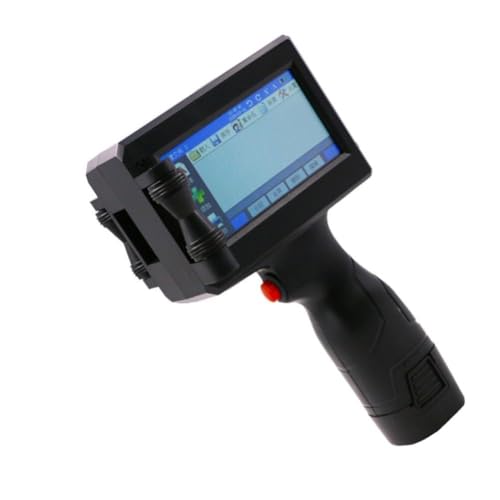 NiuLumea Impresora de inyección de tinta portátil de 12,7 mm, impresora de codificación de fecha portátil, códigos QR en metal, madera, vidrio, tela, cartón, pantalla táctil de 4.3 pulgadas, cartucho