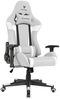 Oversteel ULTIMET - Professional Gaming Chair, Breathable Fabric, 2D Armrests, Height Adjustable, 180º Reclining Backrest, Gas Piston Class 3, Up to 120Kg, Colour Grey and White