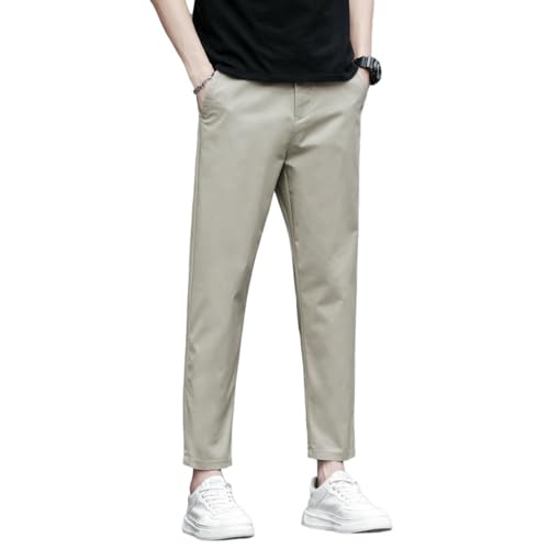 Men's Summer Thin Ice Silk Nine-Tenths Slim Straight Loose Versatile Casual Pants