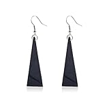 T-ztoss Unique Chic Black Triangle Shape Drop Dangle Wood Earrings Sacred Lightweight Geometry Eco-friendly Wooden Dangle Drop Earrings Simple Fashion Geometric For Women Girls Bar Party Jewelry (black)